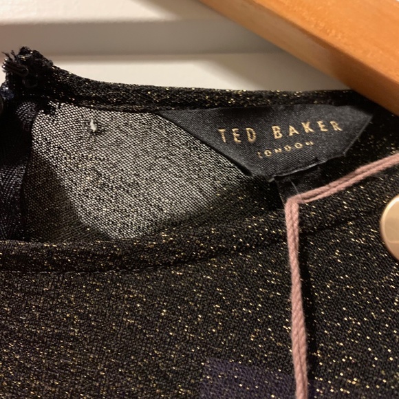 NWT Ted Baker Monyca Drape One Shoulder Sparkly Dress - Picture 14 of 14